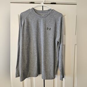 Under Armour Men's Gray Long Sleeve Pullover T-Shirt Crew Neck Activewear